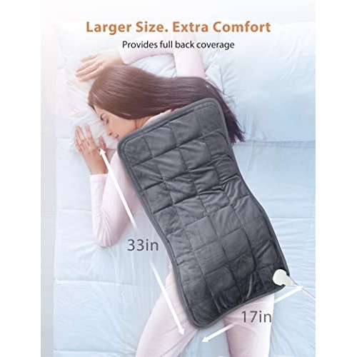 Weighted Heating Pad, Extra-Large Electric Heating Pad for Back Pain Relief, ...