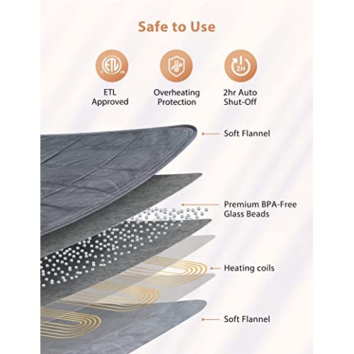 Weighted Heating Pad, Extra-Large Electric Heating Pad for Back Pain Relief, ...