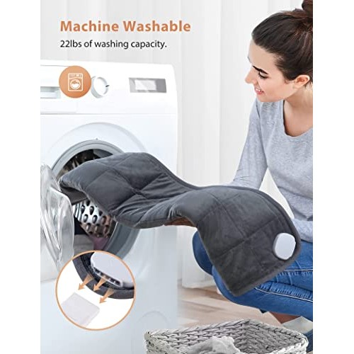 Weighted Heating Pad, Extra-Large Electric Heating Pad for Back Pain Relief, ...