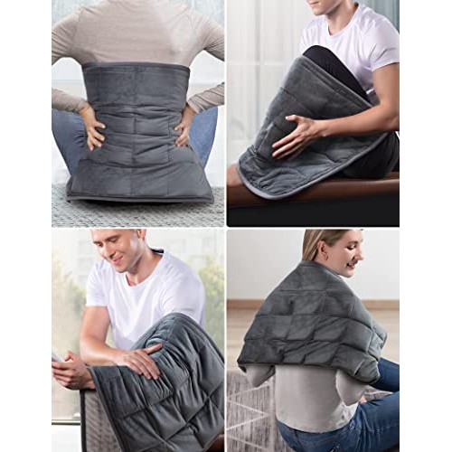 Weighted Heating Pad, Extra-Large Electric Heating Pad for Back Pain Relief, ...