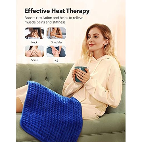 XXX-Large Heating Pad for Fast Pain Relief, 33'' x 17'' King Size Ultra Soft ...