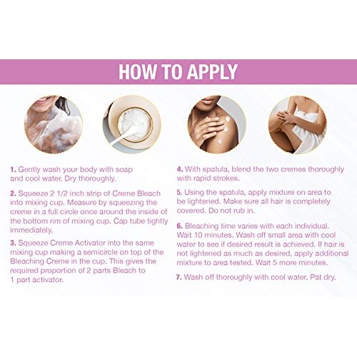 Andrea Extra Strength Bleach for Unwanted Body Hair with Crème Activator, 2 p...