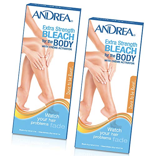 Andrea Extra Strength Bleach for Unwanted Body Hair with Crème Activator, 2 p...