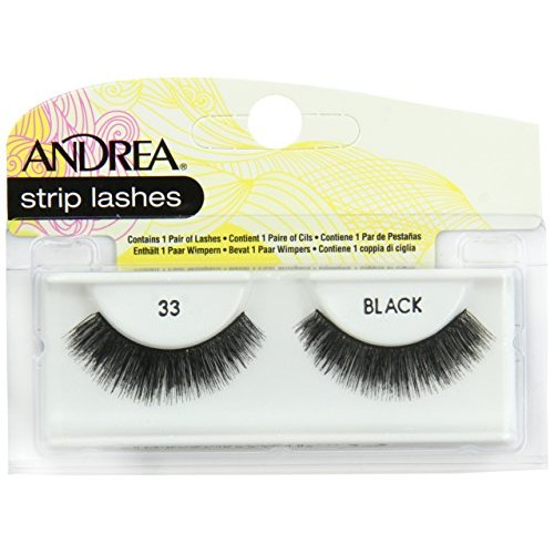 Andrea Strip Lashes, Black [33] 1 pair (Pack of 4)