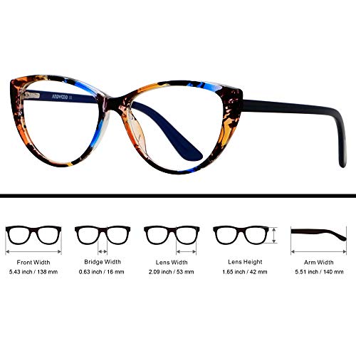 Blue Light Blocking Glasses Women Bluelight Blocker Computer Cateye Clear Cat...