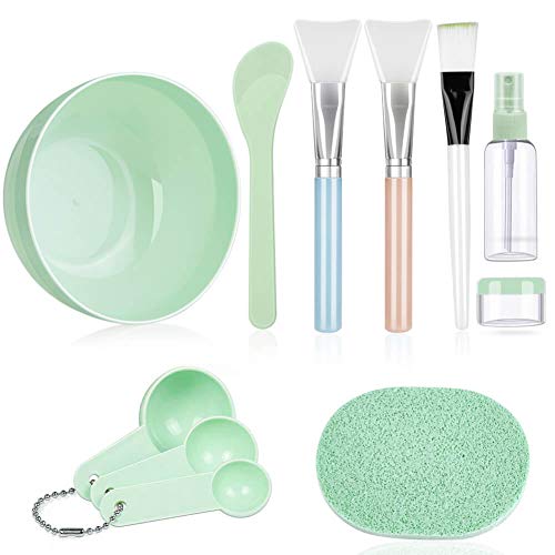 Face Mask Mixing Bowl Set, Anezus 11 Pcs DIY Facemask Mixing Tool Kit with Fa...