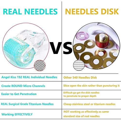 Angel Kiss Derma Roller REAL NEEDLE Advanced Version.5 for Face Body Hair Bea...