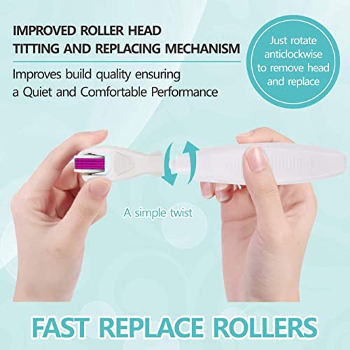 Derma Roller Microneedling Kit for Body Face - Angel Kiss 4 in 1 Titanium Mic...