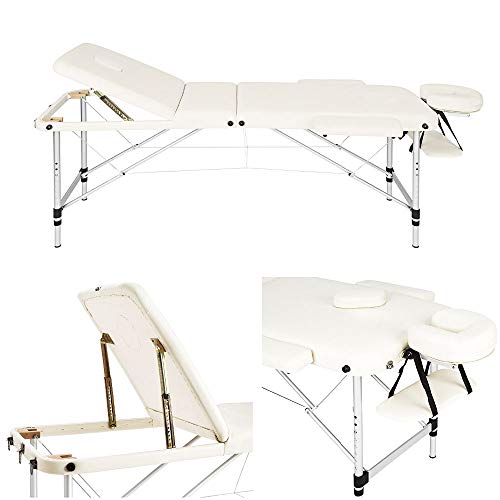 ANGEL USA 3-Section Aluminum 84" L Portable Massage Table Facial SPA Bed Tatt...