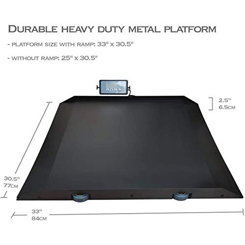 ANGEL USA Heavy Duty Digital Portable Floor Wheelchair Scale, All Metal Platf...
