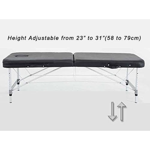 Angel USA Ultra Light Weight Sturdy Aluminum Frame 84"L Portable Massage Tabl...