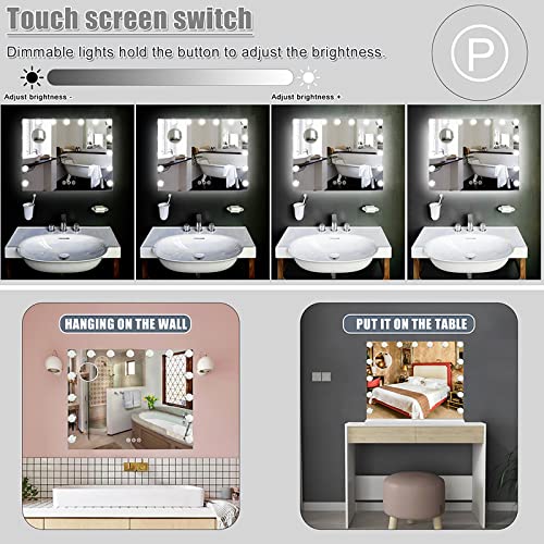 Angelbee Vanity Mirror with Lights Large Hollywood Vanity Mirror with 15 Dimm...
