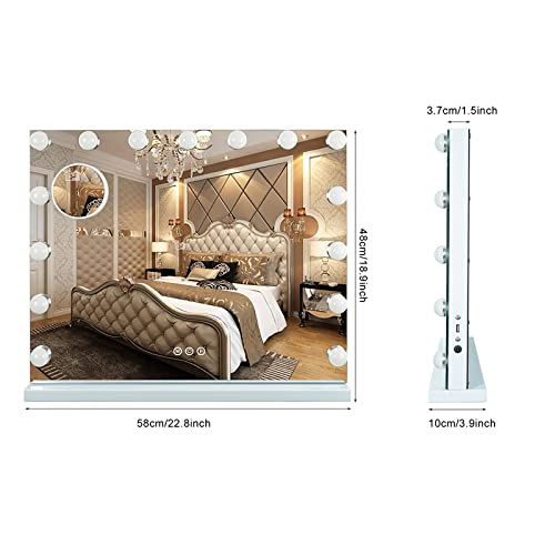 Angelbee Vanity Mirror with Lights Large Hollywood Vanity Mirror with 15 Dimm...
