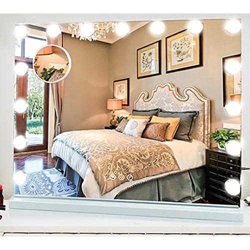 Angelbee Vanity Mirror with Lights Large Hollywood Vanity Mirror with 15 Dimm...