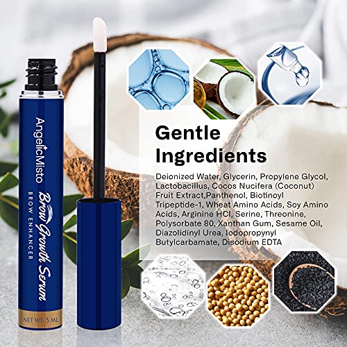 AngelicMisto Eyebrow Growth Serum Brow Enhancer for Full, Bold Eyebrows - Pro...