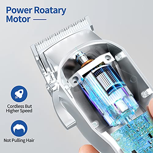 Hair Clippers for Men Full Metal Cordless Close Cutting T-Blade Trimmer Kit w...