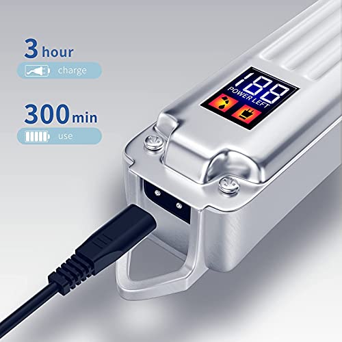 Hair Clippers for Men Full Metal Cordless Close Cutting T-Blade Trimmer Kit w...