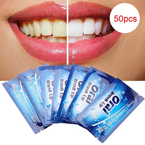 ANGGREK 50Pcs Wipes Dental Clean Teeth Wipe Cloth Tooth Cleansing Tool for Or...