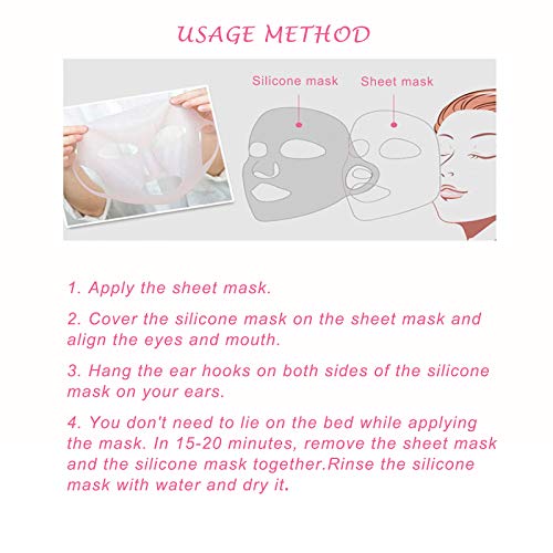Angzhili 2 Pack Silicone Moisturizing Mask for Sheet Mask,Reusable Facial Mas...