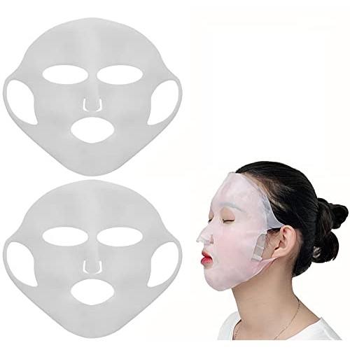 Angzhili 2 Pack Silicone Moisturizing Mask for Sheet Mask,Reusable Facial Mas...