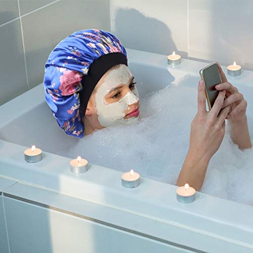 4 Pack Soft Satin Sleeping Cap Wide Band Salon Bonnet Silk Night Sleep Hat Ha...