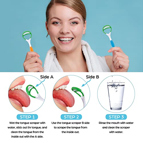 Tongue Scraper Cleaner 3 Pack - Bad Breath Treatment for Adults & Kids | BPA ...
