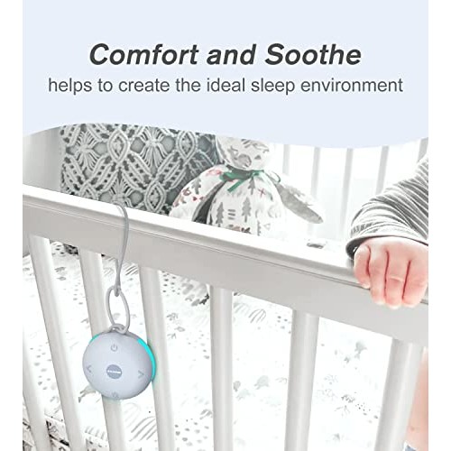 ANJANK Portable Sound Machine, White Noise Machine-Night Light for Baby Sleep...