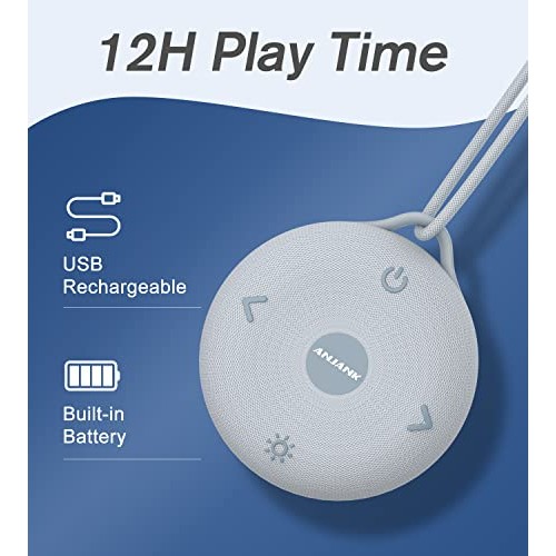 ANJANK Portable Sound Machine, White Noise Machine-Night Light for Baby Sleep...