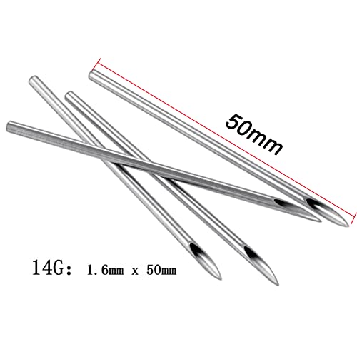 Piercing Needles 14g, Peircings Kits Needle 100 pcs, Cuticle Pusher Stainless...