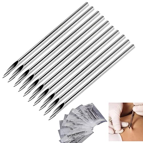 Piercing Needles 14g, Peircings Kits Needle 100 pcs, Cuticle Pusher Stainless...