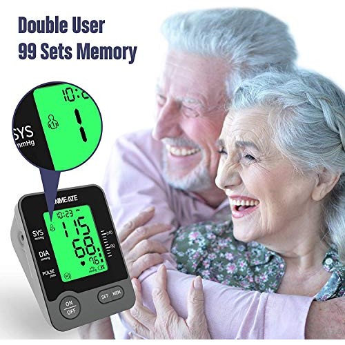Blood Pressure Monitor, Automatic Upper Arm BP Machine with 2 x 99 Sets of Me...