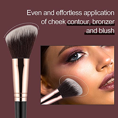 Anmor Contour and Highlighter Brush Set, Premium 2PCs Blush Bronzer Face Make...