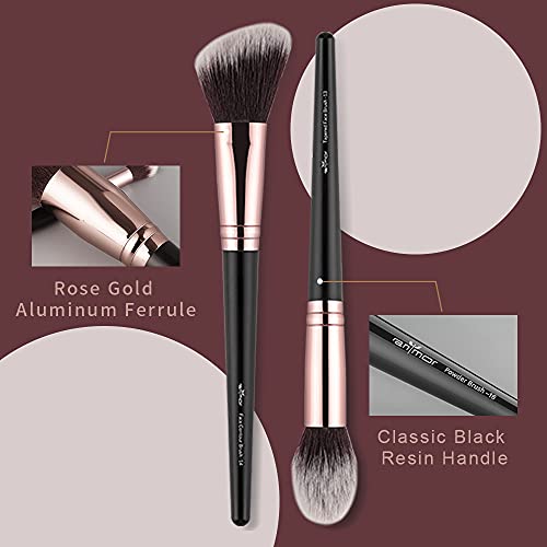 Anmor Contour and Highlighter Brush Set, Premium 2PCs Blush Bronzer Face Make...