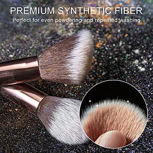 Anmor Contour and Highlighter Brush Set, Premium 2PCs Blush Bronzer Face Make...