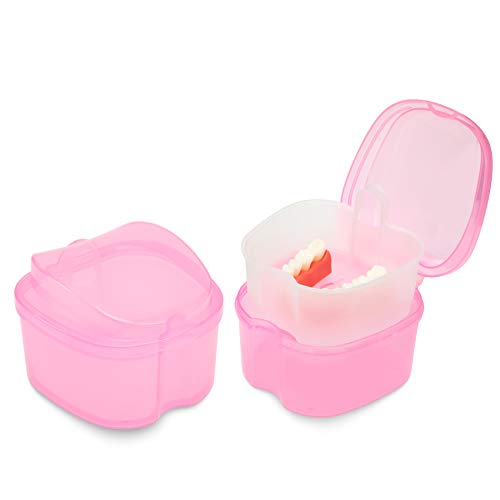 Dental Orthodontic Retainer Container Cleaning Case,Denture Bath Box Case Cup...