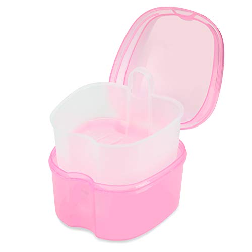 Dental Orthodontic Retainer Container Cleaning Case,Denture Bath Box Case Cup...