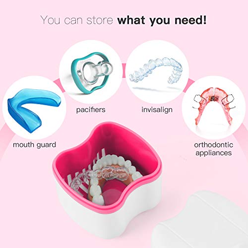 Dental Retainer Case Box Orthodontic Mouthguard Storage Case,Denture Retainer...