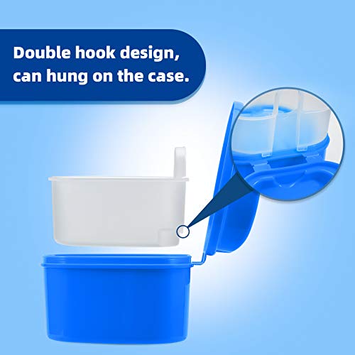Denture Cup Dental Retainer Case Cleaning with Strainer Basket, Orthodontic B...