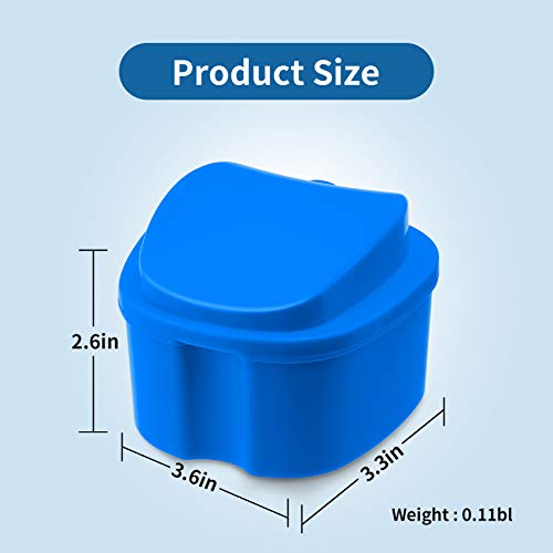 Denture Cup Dental Retainer Case Cleaning with Strainer Basket, Orthodontic B...