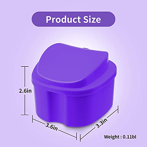 Denture Soaking Cup Dental Retainer Case Cleaning with Strainer Basket, Ortho...