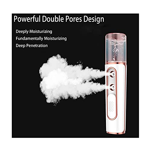 Nano Facial Mister, Double Hole Portable Cool Mist Moisturizing Face Eye Lash...
