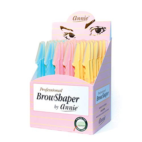 Annie - Professional BrowShaper - (36) Pack - Blue/Pink/Yellow - Stainless St...