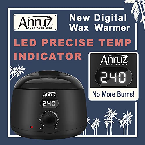 Waxing Kit- Anruz Digital Wax Warmer Hair Removal Kit- 5 Bags Multiple Formul...
