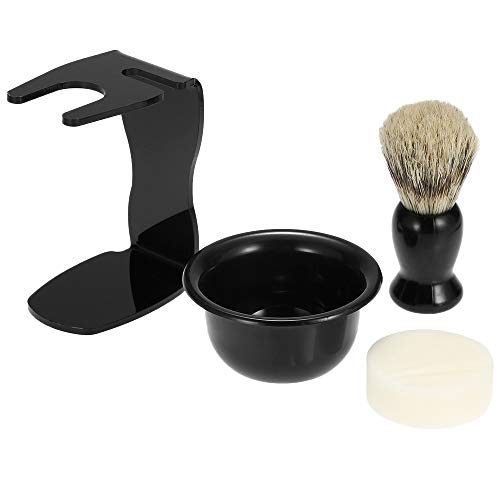 Anself 4pcs Men Shaving Set, Badger Hair Brush,  Shaving Razor Holder Stand, ...
