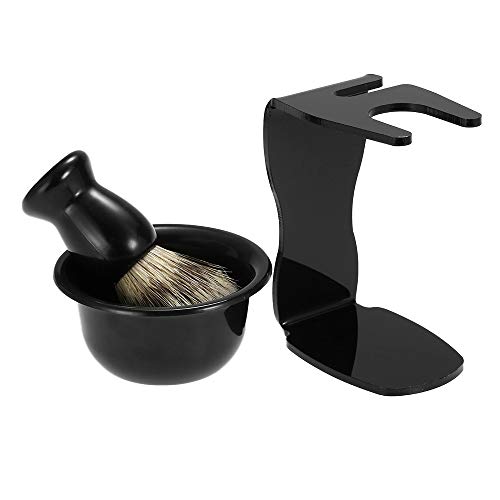 Anself 4pcs Men Shaving Set, Badger Hair Brush,  Shaving Razor Holder Stand, ...