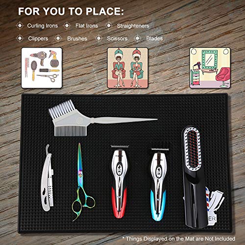 Anself Hair styling tools mat,Flexible Nonslip Elastic Salon Silicone Heat Re...