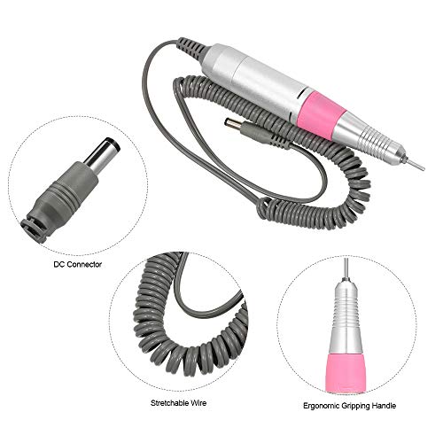30000RPM Electric Nail Drill Pen Nail Drill Handle Handpiece DC Connector for...