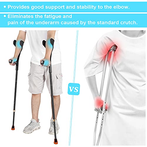 Antdvao Forearm Crutches ，Lightweight Arm Crutch - Adjustable, with Rubber H...