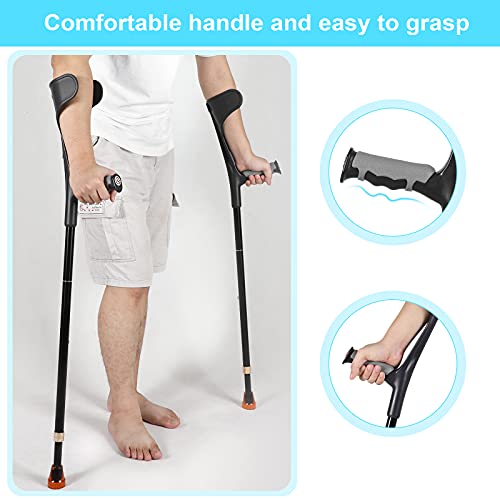Antdvao Forearm Crutches ，Lightweight Arm Crutch - Adjustable, with Rubber H...