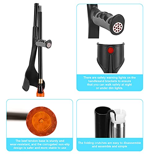 Antdvao Forearm Crutches ，Lightweight Arm Crutch - Adjustable, with Rubber H...